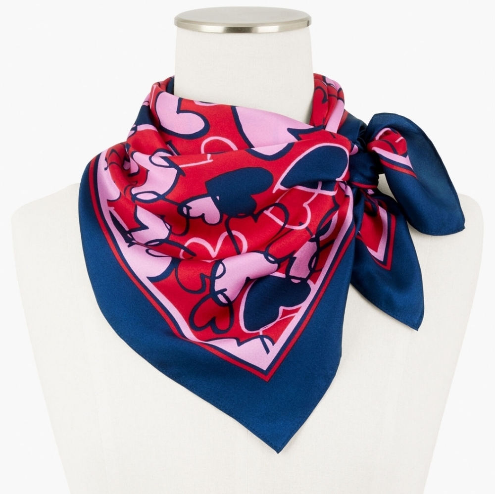 NWT Entwined Hearts Square Silk Scarf  ■ 34" x 34"